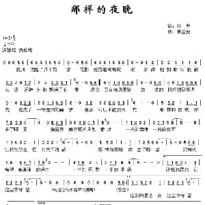 那样的夜晚_通俗唱法乐谱_词曲:林升 崔治安