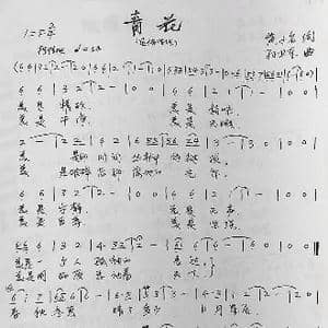 青花_歌曲简谱_词曲:黄小名 孙卫东