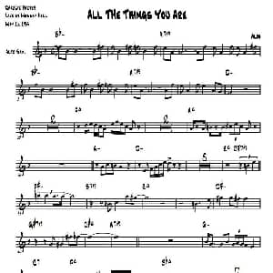 萨克斯谱 | All The Things You Are 查理帕克