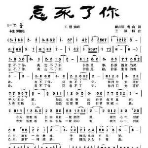 忘不了你_美声唱法乐谱_词曲:邹友开 曹山 王咏梅