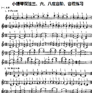 小提琴谱 | 小提琴双弦三 六 八度音阶 音程练习 赵惟俭