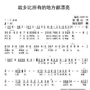 故乡比所有的地方都漂亮_歌曲简谱_词曲:张俊以 陈生铠群
