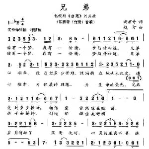 兄弟_通俗唱法乐谱_词曲:尚君奇 赵汀