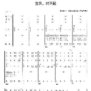 宝贝,对不起_歌曲简谱