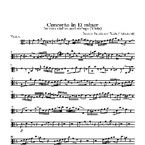 D小调无伴奏协奏曲 中提琴分谱 J.S BACH
