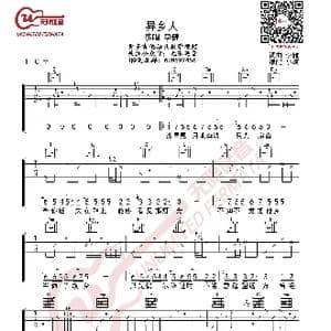 李健 异乡人 吉他谱_歌曲简谱_词曲:李健 李健