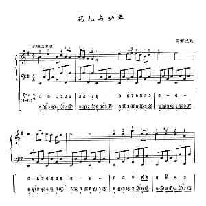 手风琴谱 | 花儿与少年 青海民歌 线简谱混排版