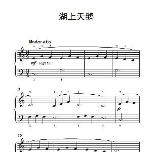 湖上天鹅 钢琴谱