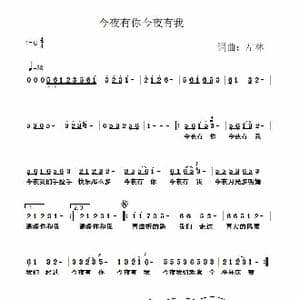 今夜有你今夜有我_歌谱投稿_词曲:左林 左林
