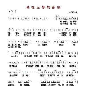 ​梦在无梦的夜里_歌曲简谱_词曲:洪瑶彬 洪瑶彬