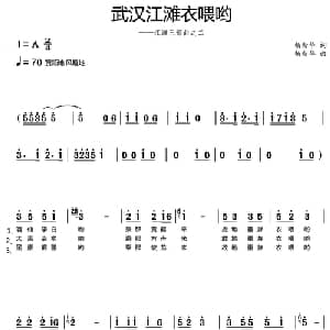 武汉江滩衣喂呦_通俗唱法乐谱_词曲:杨新华 杨新华