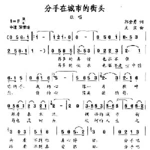 分手在城市的街头_通俗唱法乐谱_词曲:郭崇勇 文宗