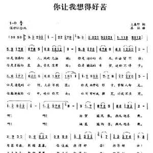 你让我想得好苦_民歌简谱_词曲:王春明 姜振