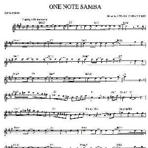 萨克斯谱 | ONE NOTE SAMBA