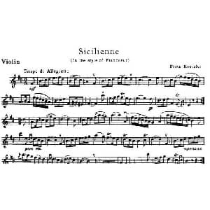 小提琴谱 | Sicilienne 西西里舞曲 克莱斯勒 作曲版