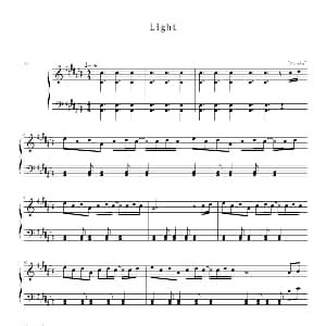 Light 钢琴谱 Flowin