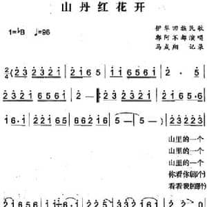 山丹红花开_民歌简谱_词曲: 马成翔记录