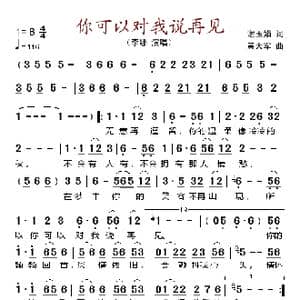 你可以对我说再见_歌谱投稿