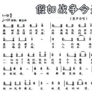 假如战争今天爆发_民歌简谱_词曲:屈塬 印倩文