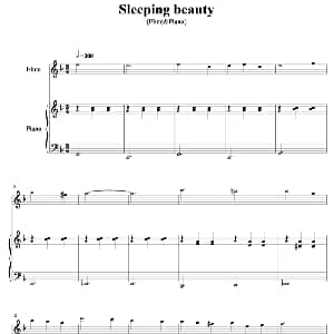 长笛曲谱 | Sleeping beauty 睡美人 长笛 钢琴
