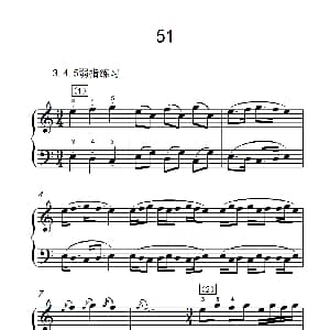 3 4 5 弱指练习 51 钢琴谱