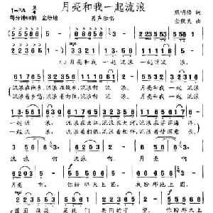 月亮和我一起流浪_通俗唱法乐谱_词曲:熊明修 金钦夫
