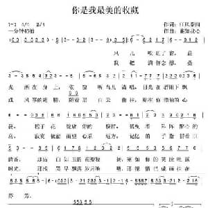 你是我最美的收藏_通俗唱法乐谱_词曲:江风秦雨 谁知我心