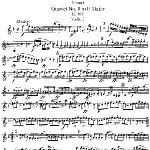小提琴谱 | Mozart Quartet No.8 in F Major,K.168 Violin 1分谱