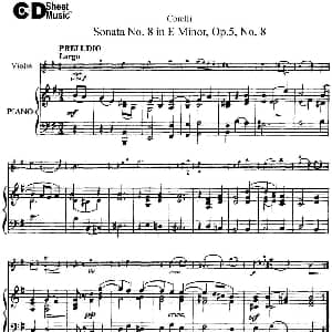 小提琴谱 | Sonata No.8 in E Minor Op.5 No.8 小提琴 钢琴伴奏