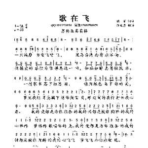 歌在飞_歌曲简谱_词曲:侯歌 侯歌