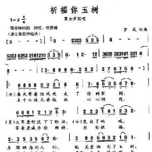 祈福你玉树_民歌简谱_词曲:罗成 罗成