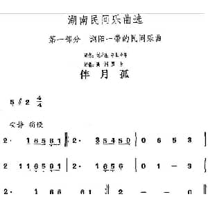 伴月孤 湖南民间乐曲选 洪滔 贾古记谱