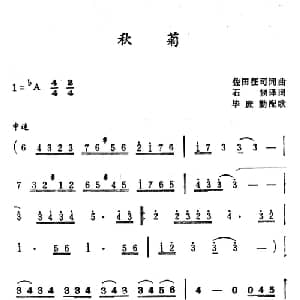 秋菊 日本 _外国歌谱_词曲:佐田征司 佐田征司