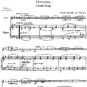小提琴谱 | 25首小提琴曲合集 Berceuse. Cradle Song. OSCAR KOHLER. Op.160No.1 小提琴 钢琴伴奏 BENONI LAGYE