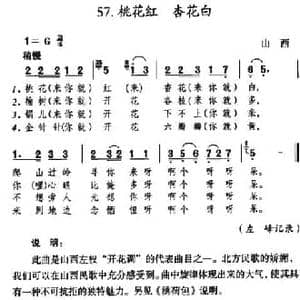 桃花红 杏花白_民歌简谱