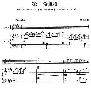 小提琴谱 | 第三滴眼泪 小提琴 钢琴伴奏 熊美玲