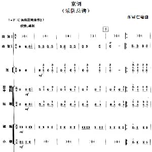 笛子谱 | 京调 曲笛二重奏 乐队伴奏总谱 顾冠仁编曲