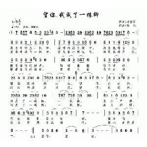 望你,我成了一株柳_通俗唱法乐谱_词曲:冷桂萍 南风