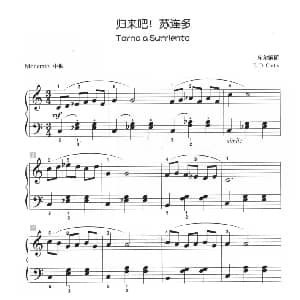 归来吧！苏联多 钢琴谱 库尔第斯