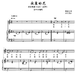 寂寞的花_美声唱法乐谱_词曲:胡献廷 王世光