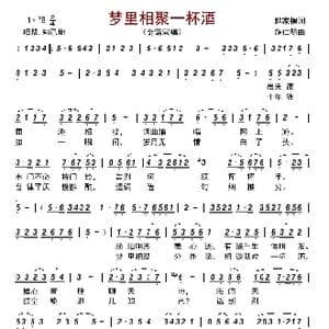 梦里相聚一杯酒_歌曲简谱_词曲:解家桐 施仁明