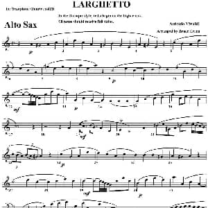 萨克斯谱 | LARGHETTO 四重奏 中音萨克斯分谱