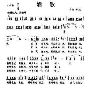 酒歌_民歌简谱_词曲:李剑 李剑