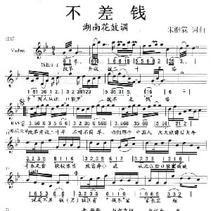 花鼓戏谱 | 不差钱 花鼓小调 朱继霖 朱继霖