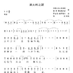 意大利之夏 意大利 _外国歌谱_词曲: 薛范 译配