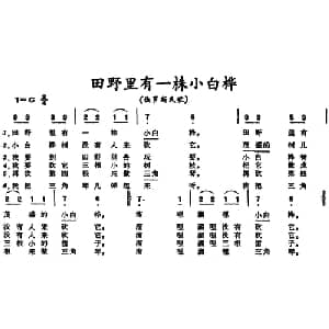 田野里有一株小白桦 俄罗斯 _外国歌谱