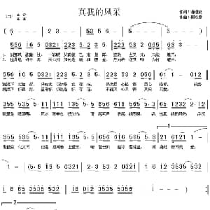真我的风采_通俗唱法乐谱_词曲:潘源良 靳铁章