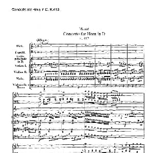 Concerto for Horn in D K.412 D大调第一圆号协奏曲K412号作品