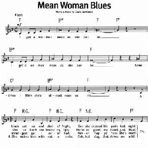 蓝调音乐:Mean Woman Blues_外国歌谱