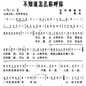 不知道怎么称呼你_民歌简谱_词曲:金沙 李胤 李胤